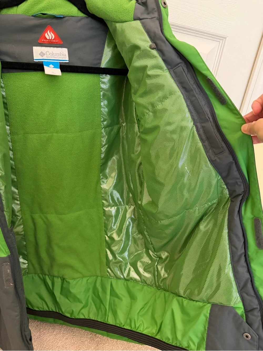 Columbia Omni-Heat Green and Gray Fleece-Lined Jacket